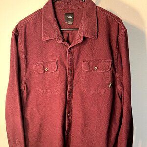Vans Men's Casual Button Down Shirt - Burgundy